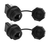 Adaptador RJ45 a Prueba de Agua Conector RJ45 Acoplador Ethernet IP67 Retardante de Llama para Pantalla LED Al Aire Libre Negro 2 Piezas