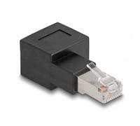 Adaptador RJ45 macho a hembra Cat.6A 90° acodado hacia la derecha DeLOCK