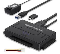 Adaptador SATA IDE a USB 3.0 para Disco Duro 2.5/3.5 HDD/SSD, Lector de Disco Duro, Cable conveter de recuperación Universal, Transferencia de Datos SATA a USB, Adaptador con Fuente de alimentación