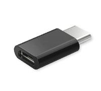 Adaptador Savio AK-31 USB Tipo C a Micro USB Negro compacto