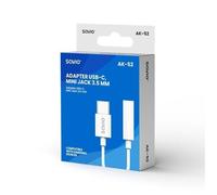 Adaptador SAVIO AK-52 USB-C a Mini Jack 3.5 mm DAC Blanco Macho-Hembra