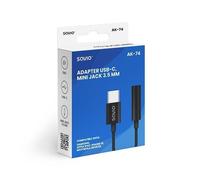 Adaptador Savio AK-74 USB-C a Jack 3.5mm DAC, Audio Hi-Fi, Negro, 36 meses garantía