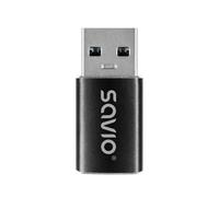 Adaptador Savio AK-81 USB-C 3.1 Hembra a USB-A 3.1 Macho