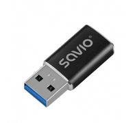 ADAPTADOR SAVIO AK-81 USB-C 3.1 USB-A 3.1 BLACK