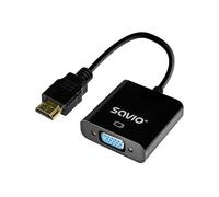 Adaptador Savio SAVAK-75 HDMI a VGA 1080p 60Hz Macho/Hembra Negro
