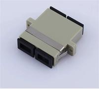 Adaptador SC dúplex 100 uds. OM3 OM4 OM5 SM MM acoplador de Fibra óptica MM SC-SC UPC Conector Dual IL 0.2dB(Beige)