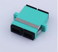 Adaptador SC dúplex 100 uds. OM3 OM4 OM5 SM MM acoplador de Fibra óptica MM SC-SC UPC Conector Dual IL 0.2dB(Grey/Green)