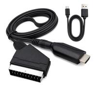 Adaptador SCART a HDMI 1080P 720P, Convertidor Euroconector a HDMI para TV | Audio Video Converter con SCART Cable, Euroconector a HDMI, Todo en Uno para HDTV STB VHS Xbox PS3 Sky DVD Proyector BLU-Ray