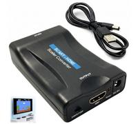 Adaptador SCART a HDMI, Convertidor Euroconector a HDMI con Salida 1080P, Conversor SCART HDMI de Audio y Vídeo PAL/NTSC, Compatible con VHS VCR DVD STB Sky Box PS1 PS2 Wii Xbox HDTV Monitor Proyector