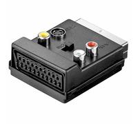 Adaptador SCART AV conmutable, Convertidor Euroconector a 3X RCA (2 Audio + 1 Video) y S-Video, Entrada/Salida seleccionable, Compatible con TV, DVD, VHS, Consolas y más dispositivos, Hembra a Macho