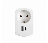 Adaptador SIMON COMBI 1 USB A + 1 USB C + 1 toma 16A 250V