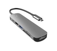 Adaptador simplificado de datos de velocidad rápida tipo C a 4/6 puertos USB 3.0 para teclados y adaptador multipuerto de carga