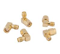 Adaptador SMA Macho a Hembra 90° Ángulo Recto - 5 Piezas Conector RF 50Ω, Alta Fiabilidad y Rendimiento para Sistemas de Comunicación y Equipos Microwave