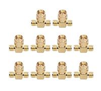 Adaptador SMA tee, Banda Ancha, 50Ω, 10 Piezas, Cobre OFC - Alta Confiabilidad, Bajo Pérdida de Señal, Ideal para Sistemas GPS y Comunicaciones