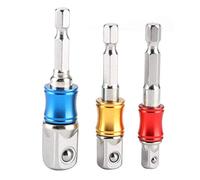 Adaptador Socket Hexagonal 3 Piezas, Accesorios para Taladro 1 / 4in, 3 / 8in, 1 / 2in Tipo A - Alta Durabilidad, Acero Cromo Vanadio, Compatible con Atornilladores y Taladros (Estilo A)