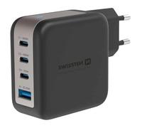 Adaptador Swissten GaN Travel Charger 100W 3X USB-C PD + USB-A
