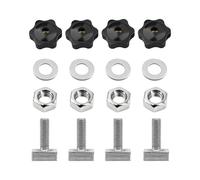 Adaptador T-Track M6x35mm en Acero Inoxidable con Tuercas y Arandelas, Perno de vía t, Juego 4 Piezas Tornillo en T para Barras de Techo, Cofres Portaequipajes, Portabicicletas y Portaesquís