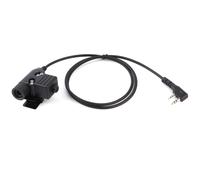 Adaptador táctico para auriculares tipo U94 para radio Kenwood Baofeng, versión militar estándar, función pulsar para hablar con clip giratorio