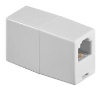 Adaptador telefono 6p6c rj12 doble hembra marfil
