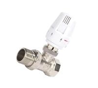 Adaptador termostático recto de cobre de 5 niveles para calentadores de panel vertical, toalleros, radiadores, adaptador con protección anticongelante