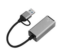 Adaptador Tipo C A Ethernet, Adaptador USB A A RJ45, Aleación de Aluminio, Ajuste Automático, Medio Dúplex Completo para Teléfono Inteligente Portátil