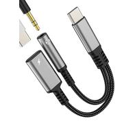 Adaptador Tipo C a Jack 3.5mm Auriculares Audio(2en1)Adapter Cable Cargador USB C para iPhone 16 15 Pro para iPad Compatible Con Samsung Headphone Microfono Conector para Apple Auxiliar Coche Android