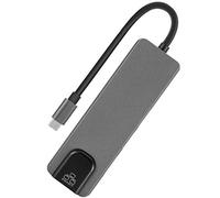 Adaptador tipo C, adaptador Ethernet USB C HUB - Power Trend 5 en 1 USB 3.1 tipo C 4K HDMI adaptador multipuerto, 2 puertos USB 3.0, entrega de energía PD de 60 W