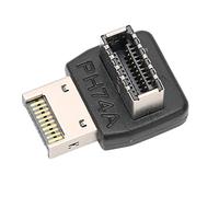 Adaptador Tipo E de ángulo Recto, USB3.1 Adaptador de Placa Base de computadora de 90 Grados Adaptador de Panel Frontal USB para Caja de PC Gestión de Cables de encabezado Interno (PH74A)
