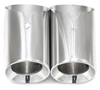 Adaptador Tubo Escape Para BMW Serie 3 320i 330i 2018-20219 Silenciador Tubo De Escape Piezas Repuesto Boquilla 80MM Salida Plata Coche(Plata)