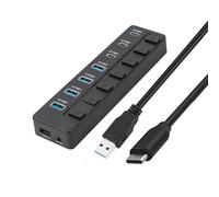 Adaptador U USB C Con Apagados ON OFF 7 Puerto USB3.0 Y Escriba Un Divisor De 5 Gbps Transferencia Rápida De Datos Para La Computadora Portátil Desktop PC Adaptador USB Para Escritorio Y Computadora