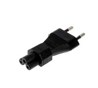 Adaptador UE de 2 pines a IEC 320 C5, conector europeo de 90° a convertidor hembra de hoja para monitor de portátil (tipo 2)