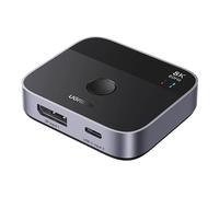 UGREEN Switch DisplayPort USB C 8K60Hz 2 Entradas 1 Salida DP 1.4 Conmutador USB C DisplayPort Soporta 3D HDR10+ HDCP2.3 Alta Resolución Compatible con PC PS5 4 Xbox One X Series, Steam Deck