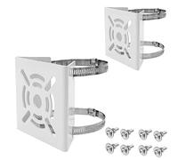 Adaptador universal de montaje en poste vertical con 2 bucles (4 pulgadas de diámetro) soporte de bucle de montaje en pared y 4 tornillos de montaje para cámara de seguridad CCTV domo PTZ