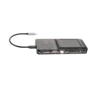 Adaptador universal tipo C 8 en 1 con interfaces multimedia 4K, 100 W, pantalla LCD, puerto USB 3.0