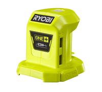 RYOBI - Cargador USB 2 Puertos (2,1 A y 1,0 A) Rápido - 100% Compatible con Baterías 18V One+ - Sensor de Corriente de Carga - Ideal para Camping, Construcción - R18USB-0