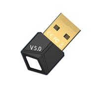 Adaptador USB 2.0 ABS Versión 5.0 Transmisión Inalámbrica | Conexión Estable y Emparejamiento Automático, Velocidad Rápida, para Altavoz Inalámbrico y Mando Negro