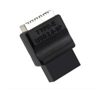 Adaptador USB 2.0 de 9 pines a tipo E, transmisión de velocidad rápida para mejora de placa base de escritorio, panel frontal tipo C