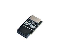 Adaptador USB 2.0 de 9 Pines A TYPE-E Cabecera del Panel Frontal USB 2.0 de 9 Pines A Adaptador Interno Tipo e con LED de AlimentacióN de 5 V