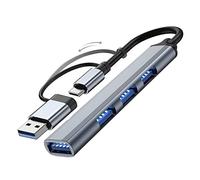 Adaptador USB 3.0 4/7 en 1, estación de acoplamiento tipo C, adaptador divisor USB de aleación de aluminio, adaptador USB 3.0, adaptador USB 3.0, adaptador USB tipo C, distribuidor USB