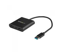 Adaptador usb 3.0 a 2x hdmi staretch 25cm - macho - hembra - negro