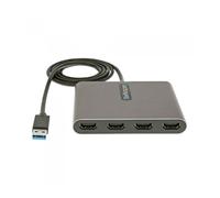 Adaptador usb 3.0 a 4x hdmi startech 1m - macho - hembra - gris