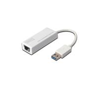 Adaptador USB 3.0 a Gigabit Ethernet RJ45 - DIGITUS - Blanco - Wake-On-LAN - USB-A macho - RJ45 hembra