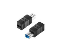 Adaptador USB 3.0 B Macho a C Hembra (Paquete de 2) - Conexión Rápida y Segura