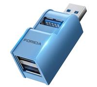 Adaptador USB 3.0 de 3 puertos, concentrador USB con 1 USB 3.0 y 2 puertos USB 2.0, divisor de puerto USB portátil para Keyborad, disco duro móvil, disco U, cámara, mouse, etc. (azul)