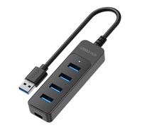 Adaptador USB 3.0 de 4 puertos de expansión de datos de velocidad rápida para computadora de oficina de alta eficiencia, adaptador multipuerto