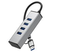 Adaptador USB 3.0 de 4 puertos de transferencia rápida de datos USB de 10 Gbps para PC, portátil, tabletas, estación de acoplamiento de conexión