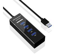 Adaptador USB 3.0 de 4 puertos USB 3.0, indicadores LED para escritorio, laptop, teclados, impresora, transferencia de datos de 5 Gbps, carga