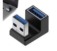 Adaptador USB 3.0 de ángulo recto - Conector macho a hembra, extensor USB de transferencia de datos rápida de 10 Gbps, diseño que ahorra espacio, adaptador duradero confiable | Dispositivo de escritor