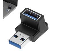 Adaptador USB 3.0 de ángulo recto - Conector macho a hembra, extensor USB de transferencia de datos rápida de 10 Gbps, diseño que ahorra espacio, adaptador duradero confiable | Dispositivo de escritor