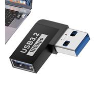 Adaptador USB 3.0 de ángulo recto - Conector macho a hembra, extensor USB de transferencia de datos rápida de 10 Gbps, diseño que ahorra espacio, adaptador duradero confiable | Dispositivo de escritor